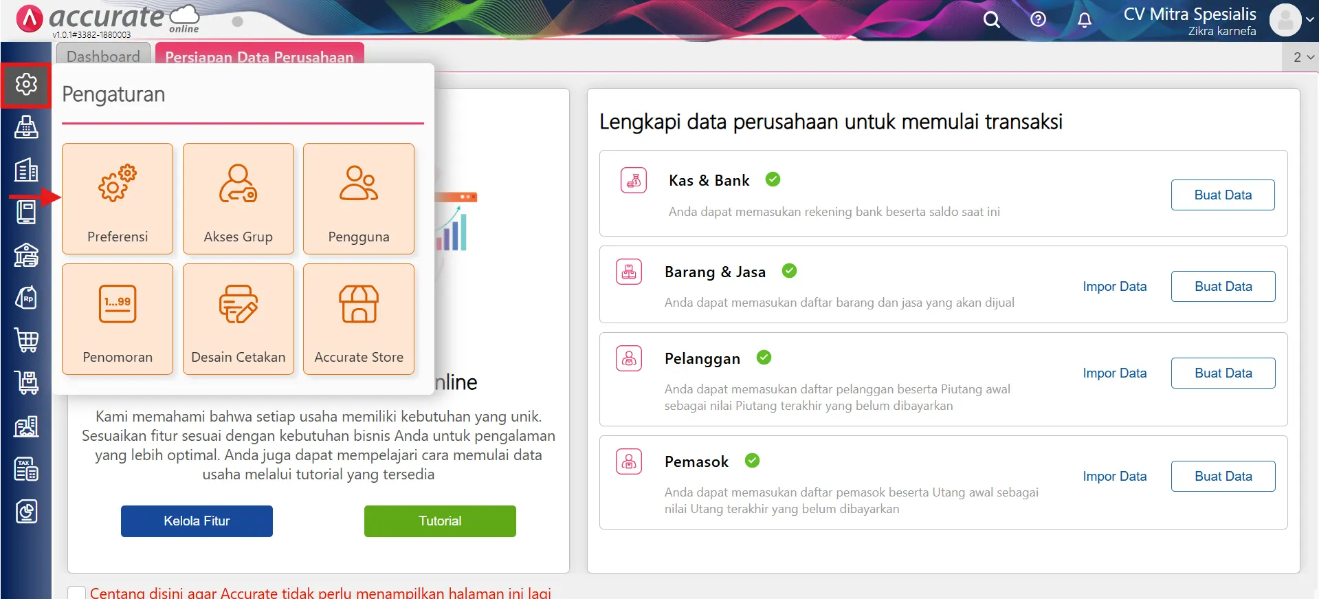 mencatat pembagian deviden